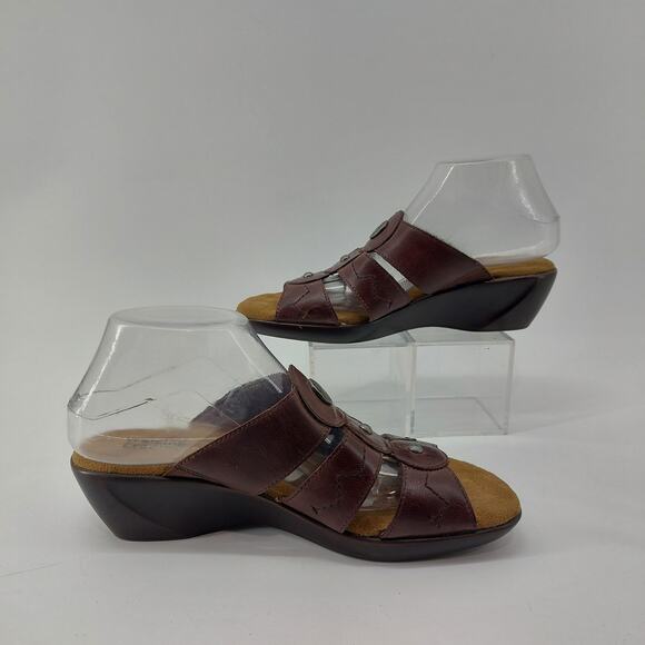 Walking Cradles Brown Leather Sandals Slides 9.5 - Picture 7 of 11